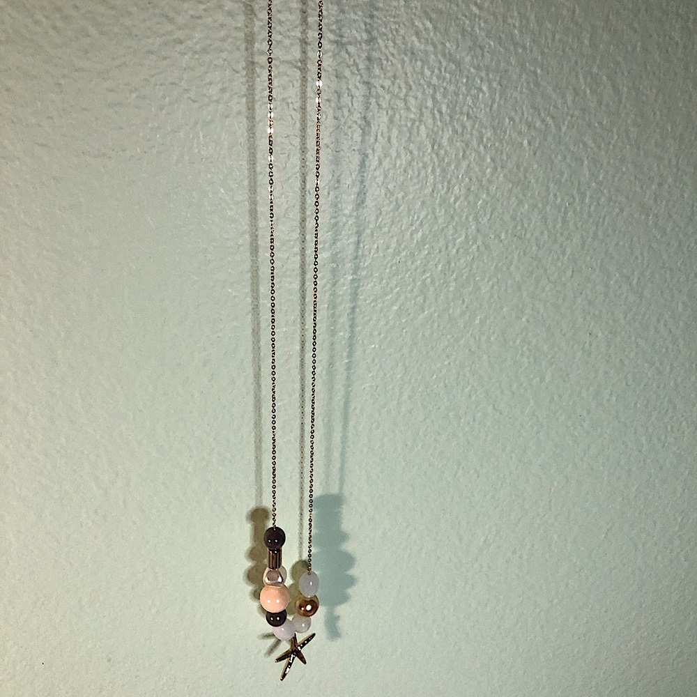 Zoppini Firenze gold tone necklace with sliding bead & star charm Lobster clasp